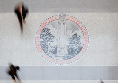 NC State seal inside Talley Student Union
